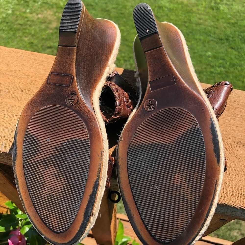 Mila Paoli brown leather wedge sandals size 6 - Picture 6 of 12